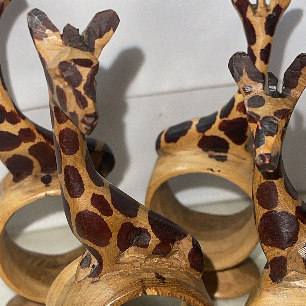 Hand Carved Wood Napkin Rings - Picture 5 of 6